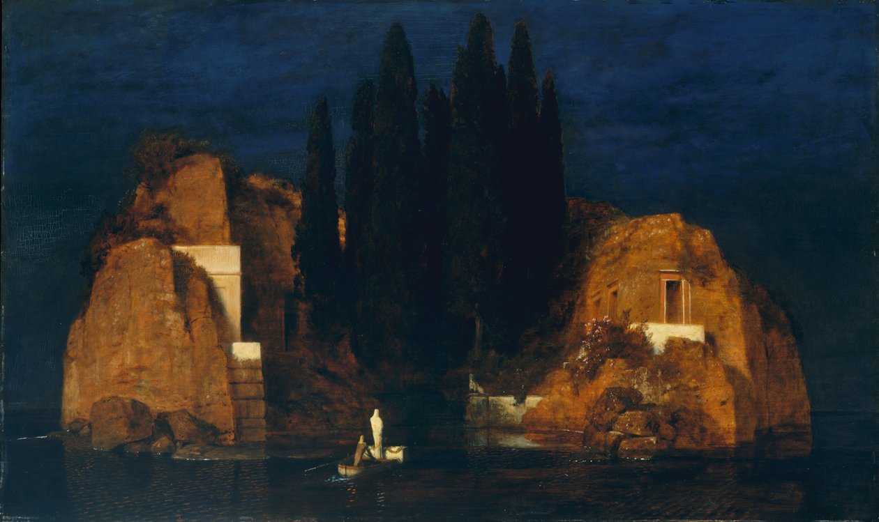 Isle of the Dead, anden version, 1880 (olie på træ) af Arnold Böcklin