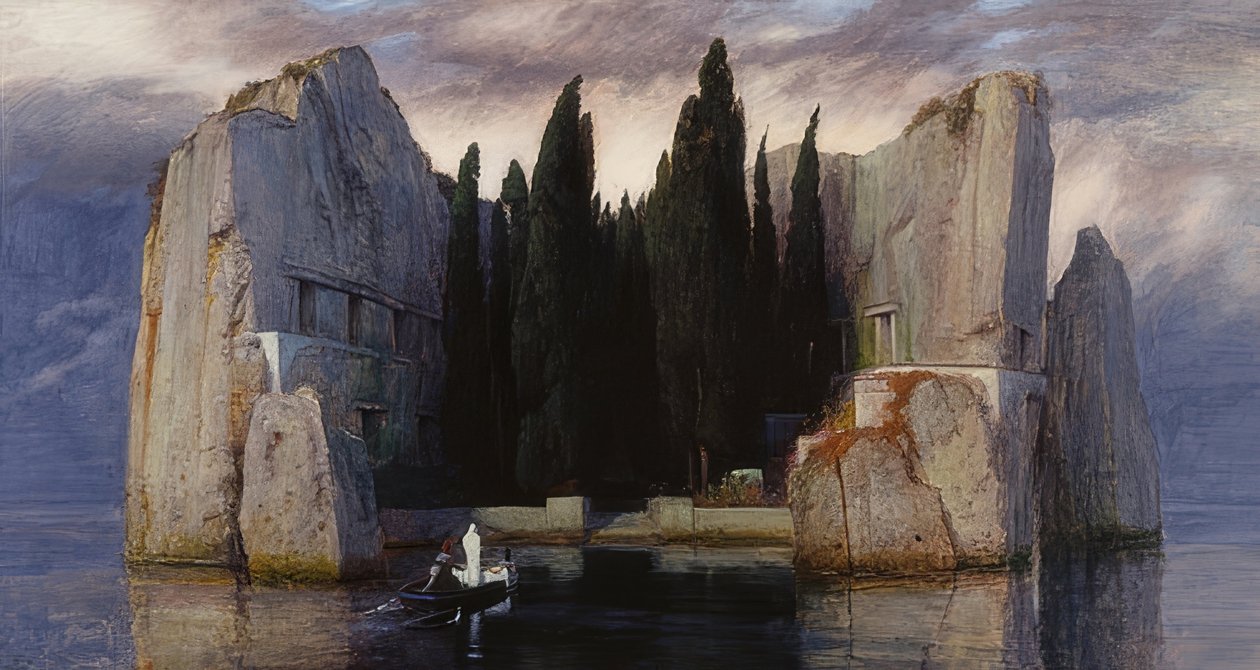 De dødes ø. 1883 (tredje version af fem) af Arnold Böcklin