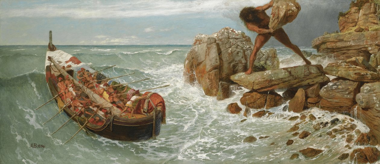 Odysseus og Polyphemus, 1896 af Arnold Böcklin