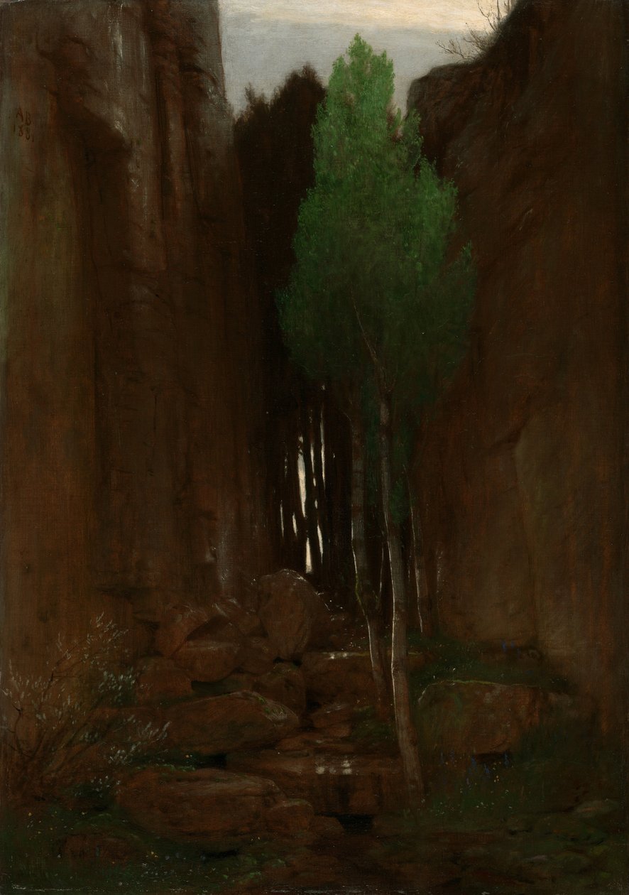 Forår i en smal slugt, 1881 af Arnold Böcklin