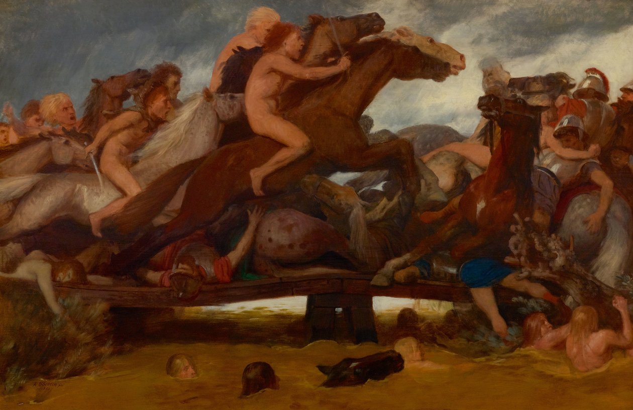 Slaget på broen, 1889. af Arnold Böcklin