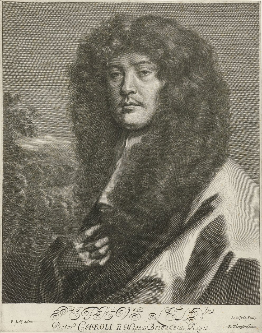 Portret af Sir Peter Lely af Arnold de Jode