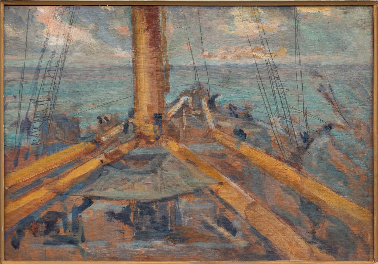 On Board (olie på panel) af Aroldo Bonzagni