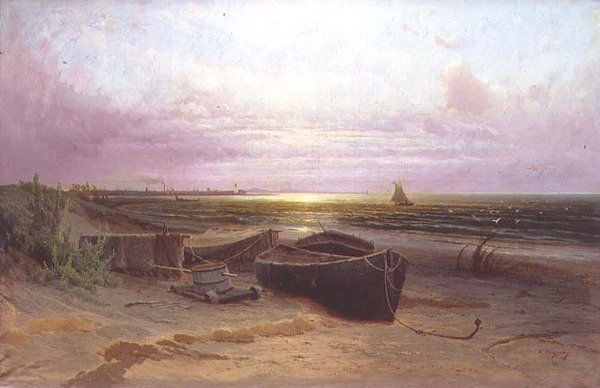 Stranden ved Narva Bay af Arseniy Ivanovich Meshchersky