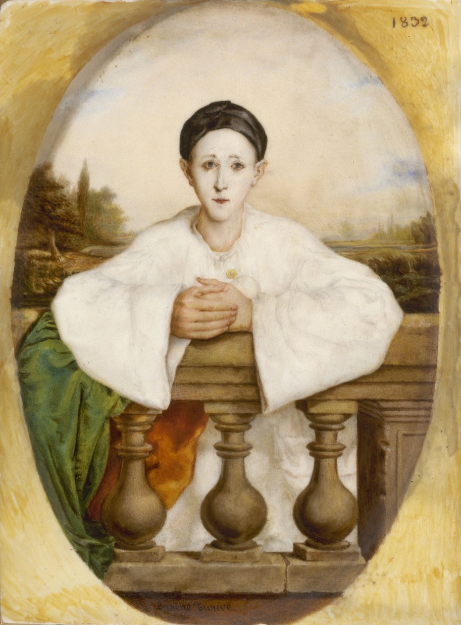 Portræt af Jean-Gaspard Deburau 1796-1846, 1832. af Arsène Trouvé