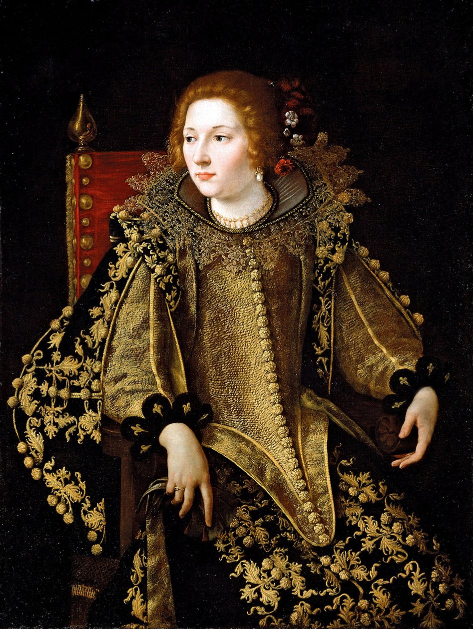 Portræt af en siddende dame (muligvis Caterina Savelli) c.1620 af Artemisia Gentileschi