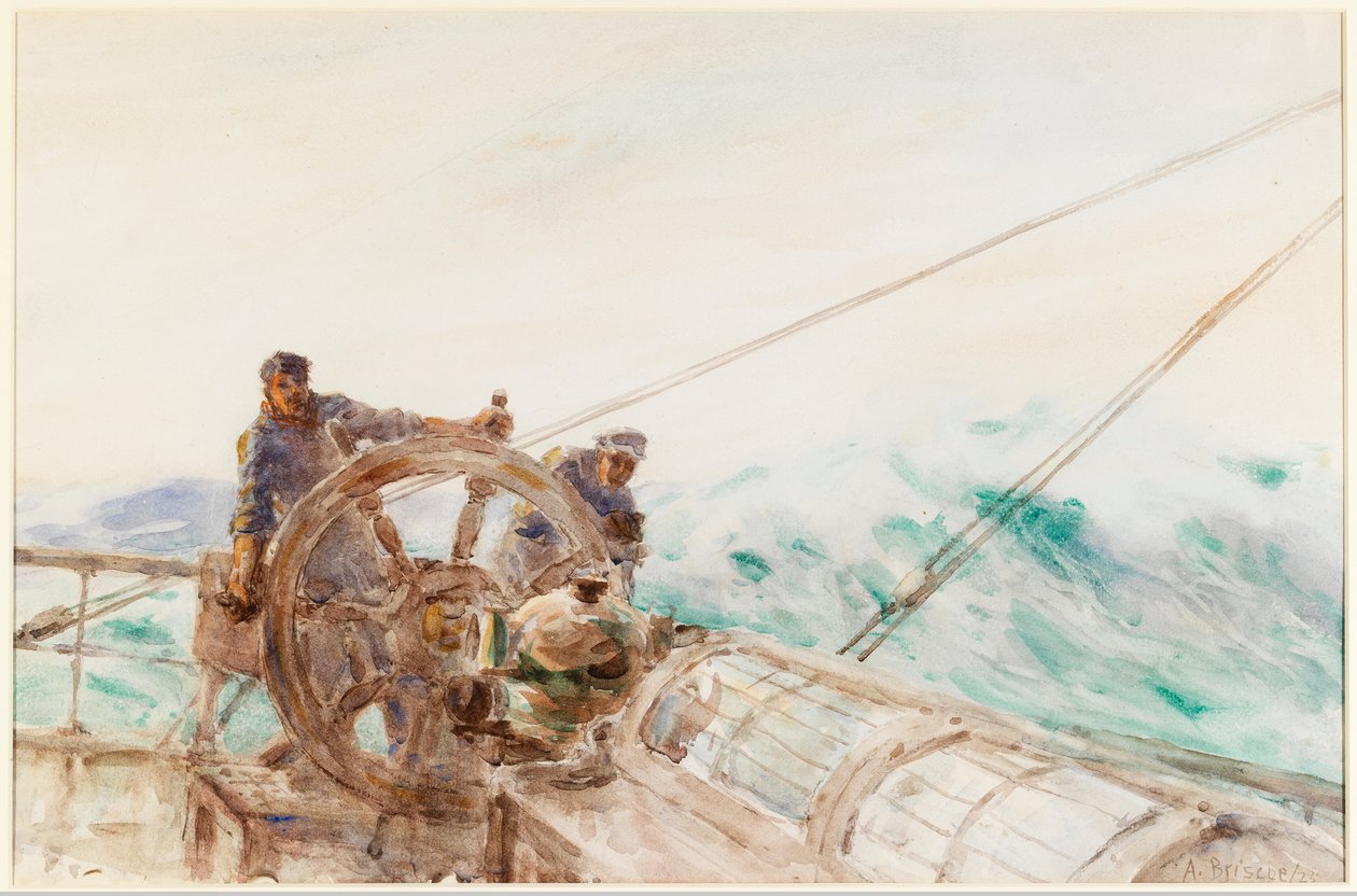 The Following Sea, 1925 (blyant og wc på papir) af Arthur Briscoe