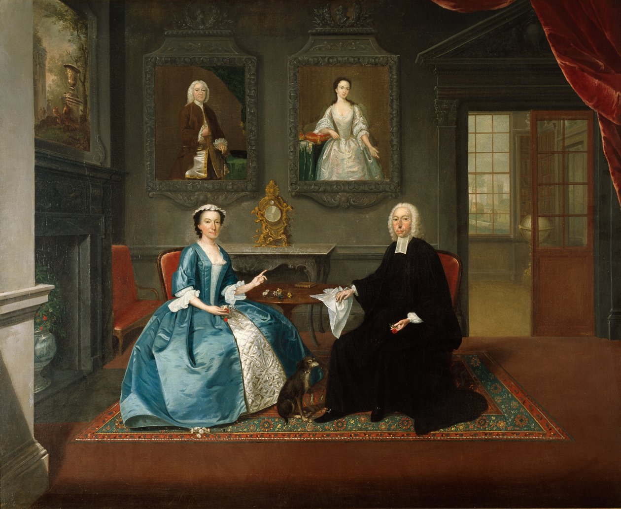 Pastor Streynsham Master og hans hustru Margaret af Croston, Lancashire, 1743-44 af Arthur Devis