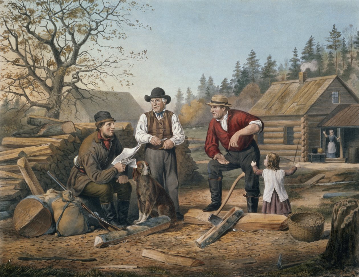 Arguing the Point, indgraveret af Nathaniel Currier (1813-88) 1855 af Arthur Fitzwilliam Tait