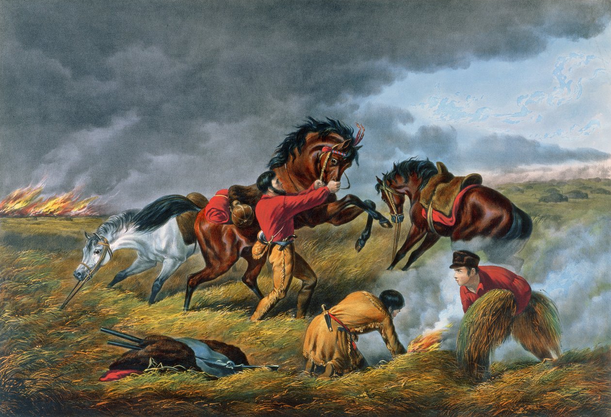 Life on the Prairie, udgivet af Currier and Ives, New York, 1862 af Arthur Fitzwilliam Tait