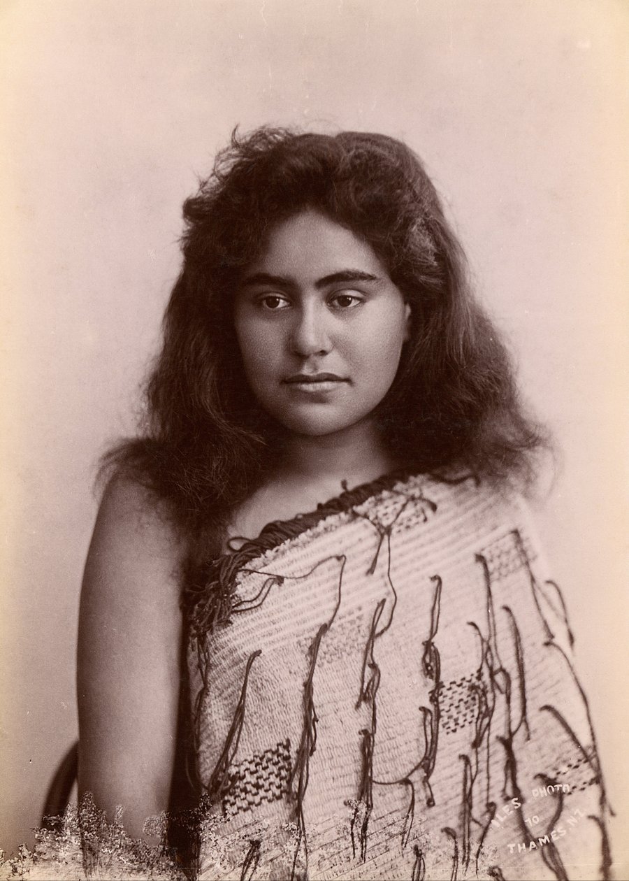 Maori kvinde, Themsen, New Zealand af Arthur James Iles