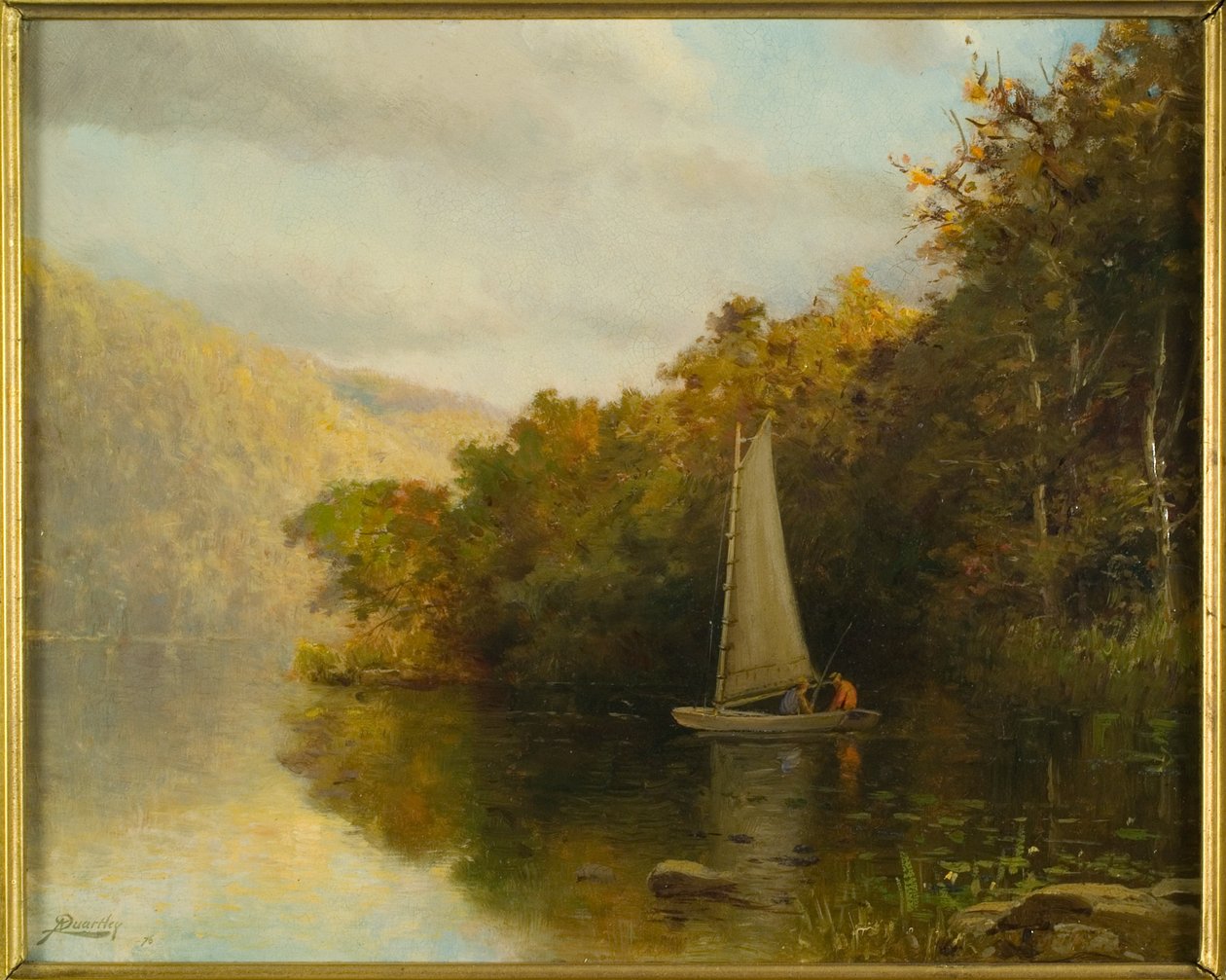 Sejlbåd på en flod, ca. 1875 af Arthur Quartley