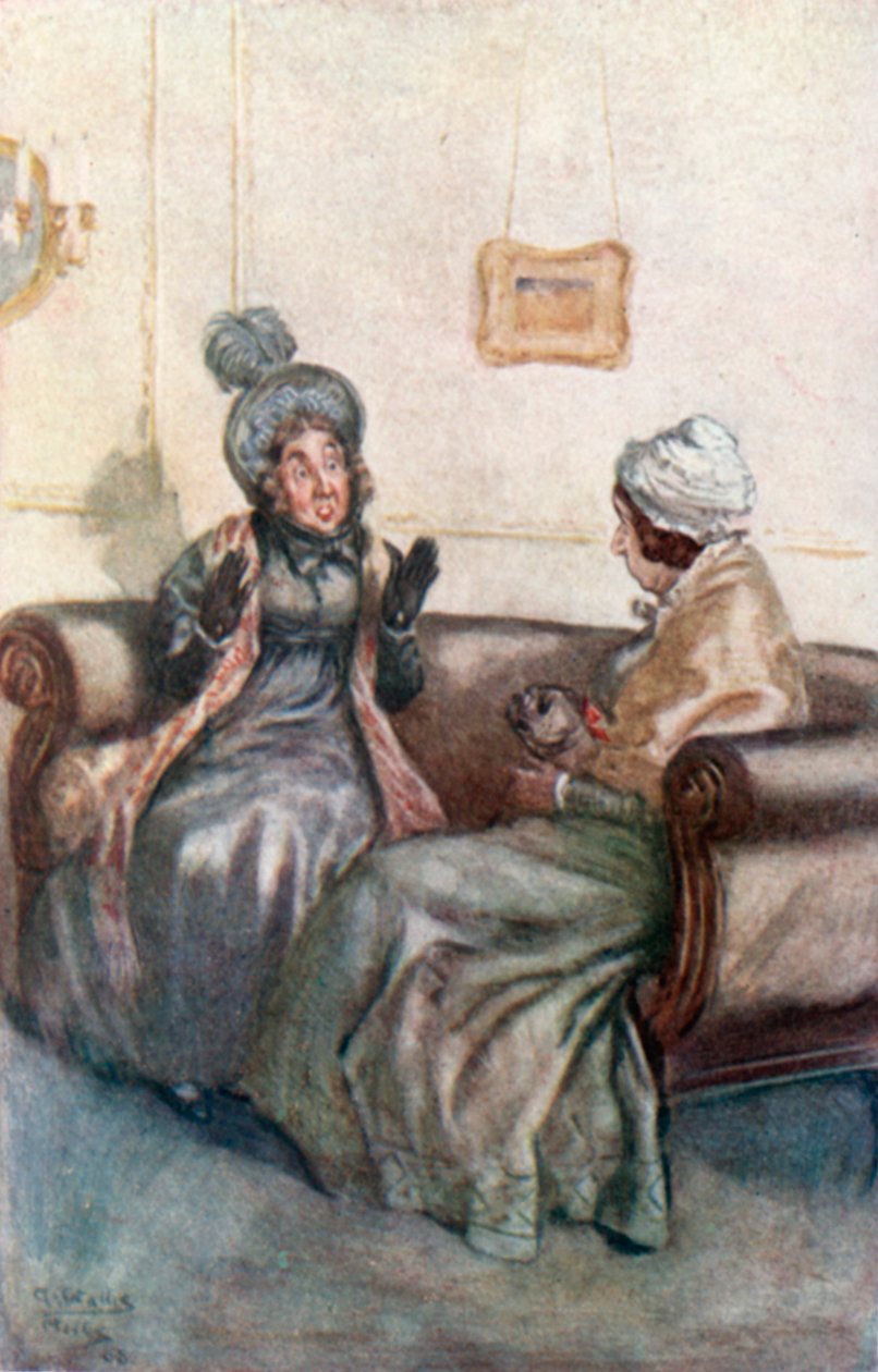 Illustration til Northanger Abbey af Jane Austen af Arthur Wallis Mills