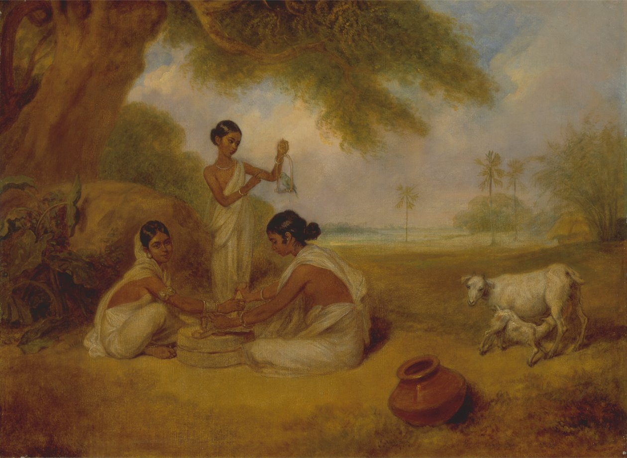 Slibning af majs af Arthur Devis
