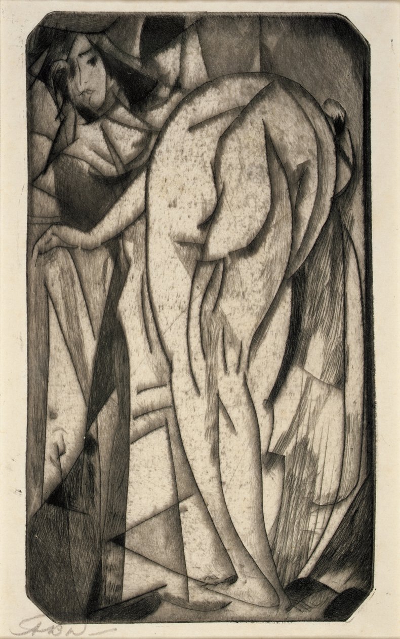 Badende kvinde og tjener af Arthur B. Davies