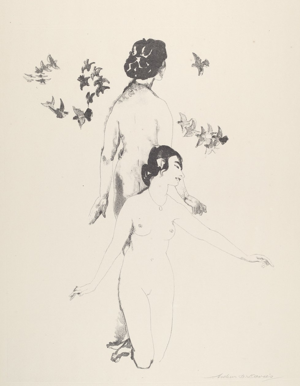 Cirklende duer af Arthur B. Davies