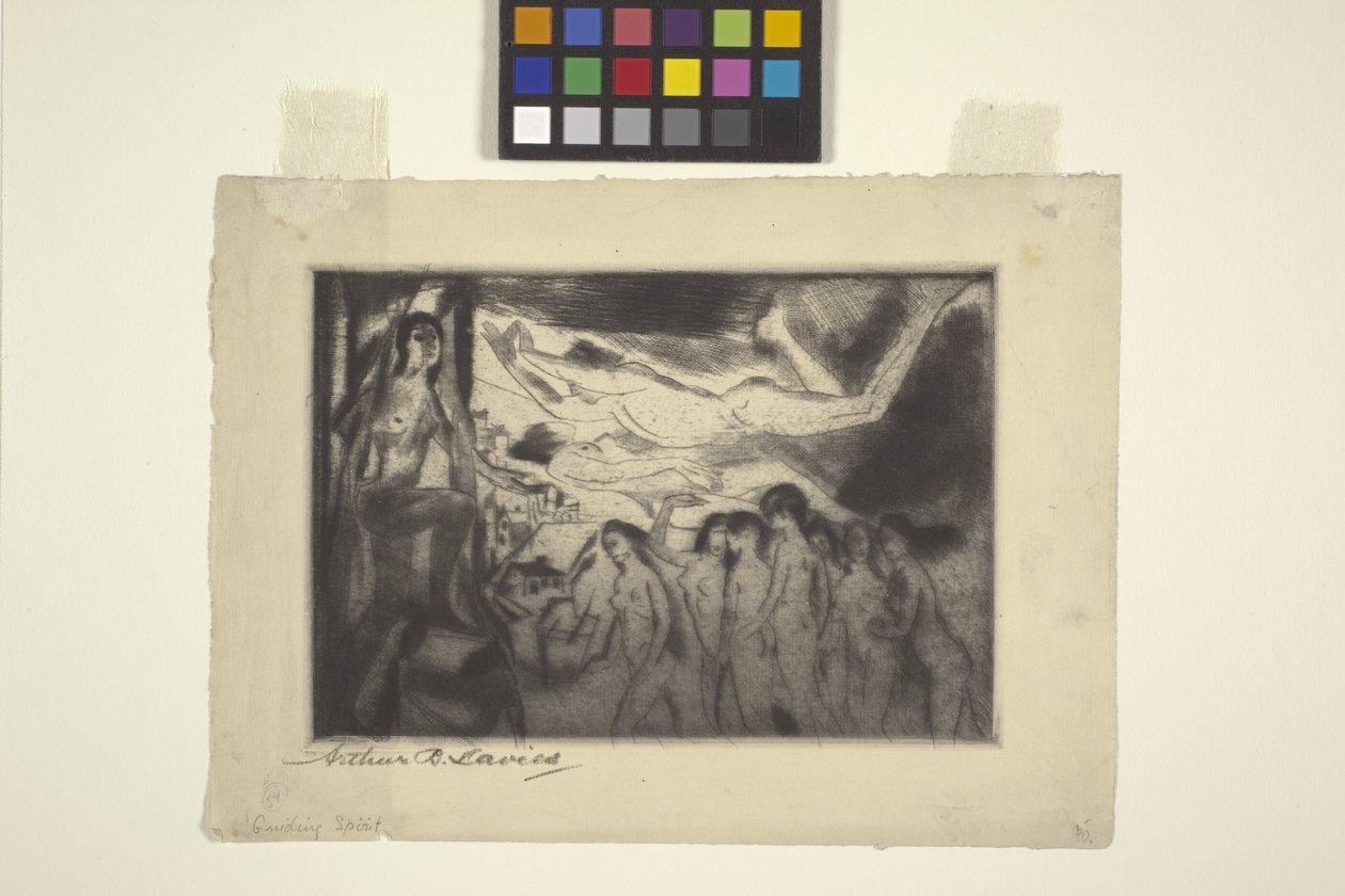 Guiding Spirit (ætsning og roulette) af Arthur Bowen Davies