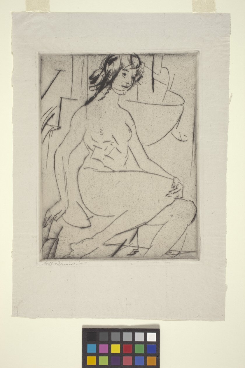 Iris (Drypoint) af Arthur Bowen Davies