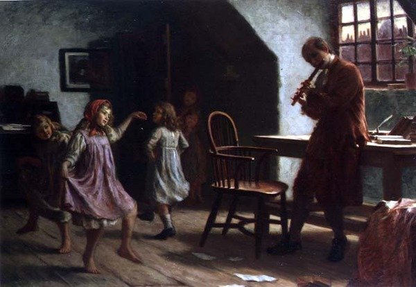 Børn danser før Oliver Goldsmith af Arthur Claude Cooke