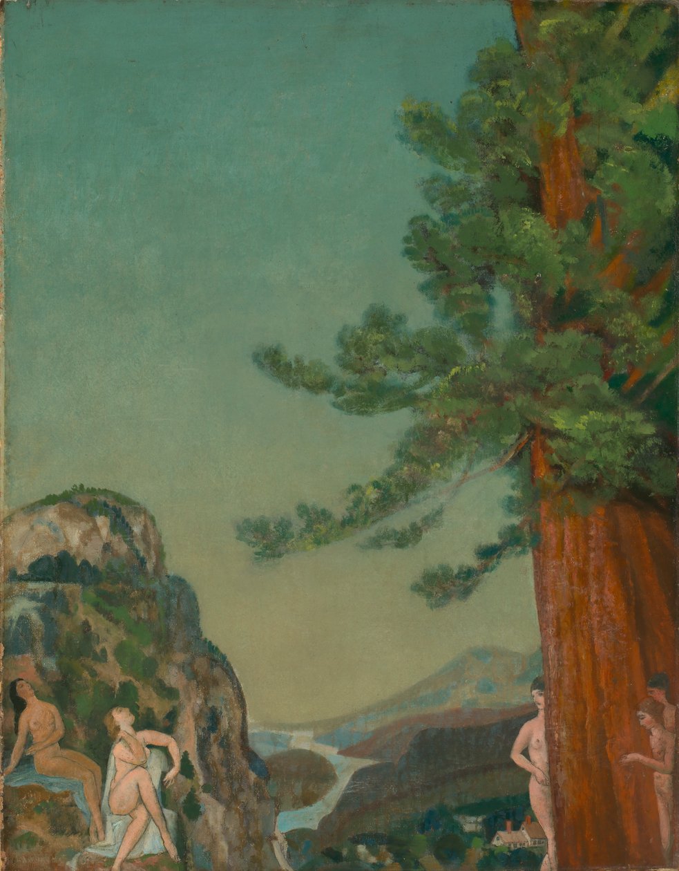 På klipperne, ca. 1898. af Arthur Davies