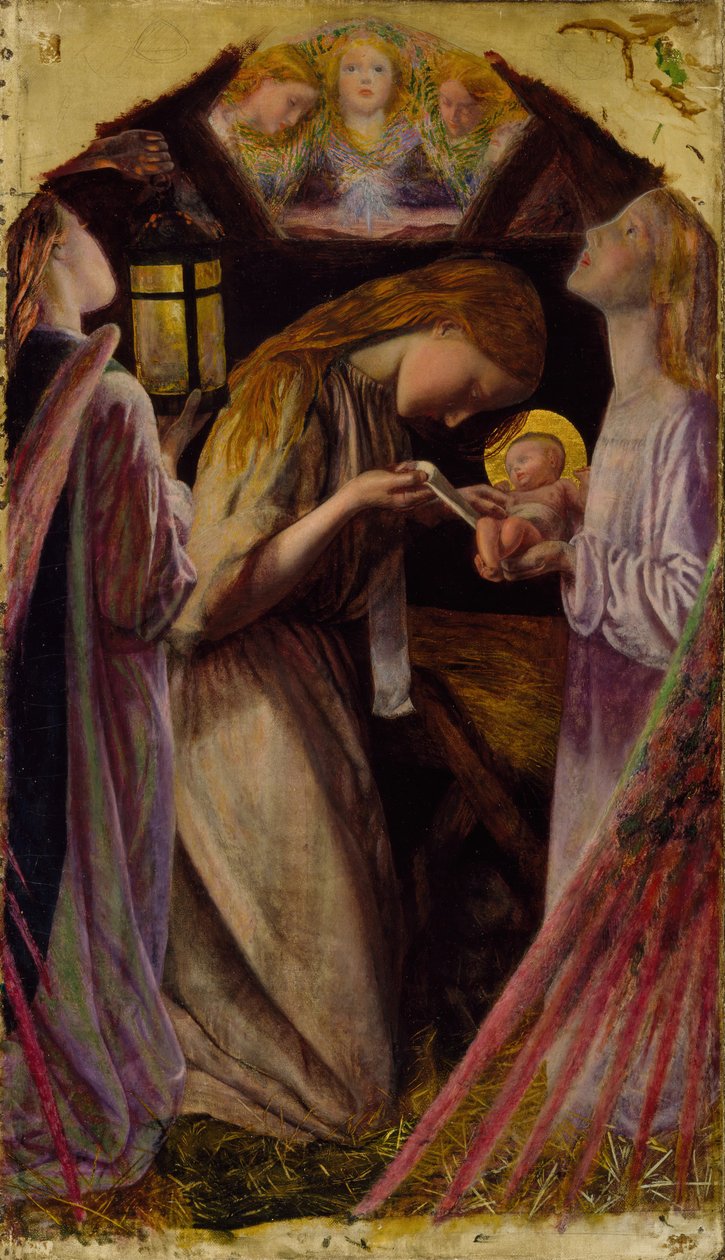 Fødselen, 1858. af Arthur Hughes