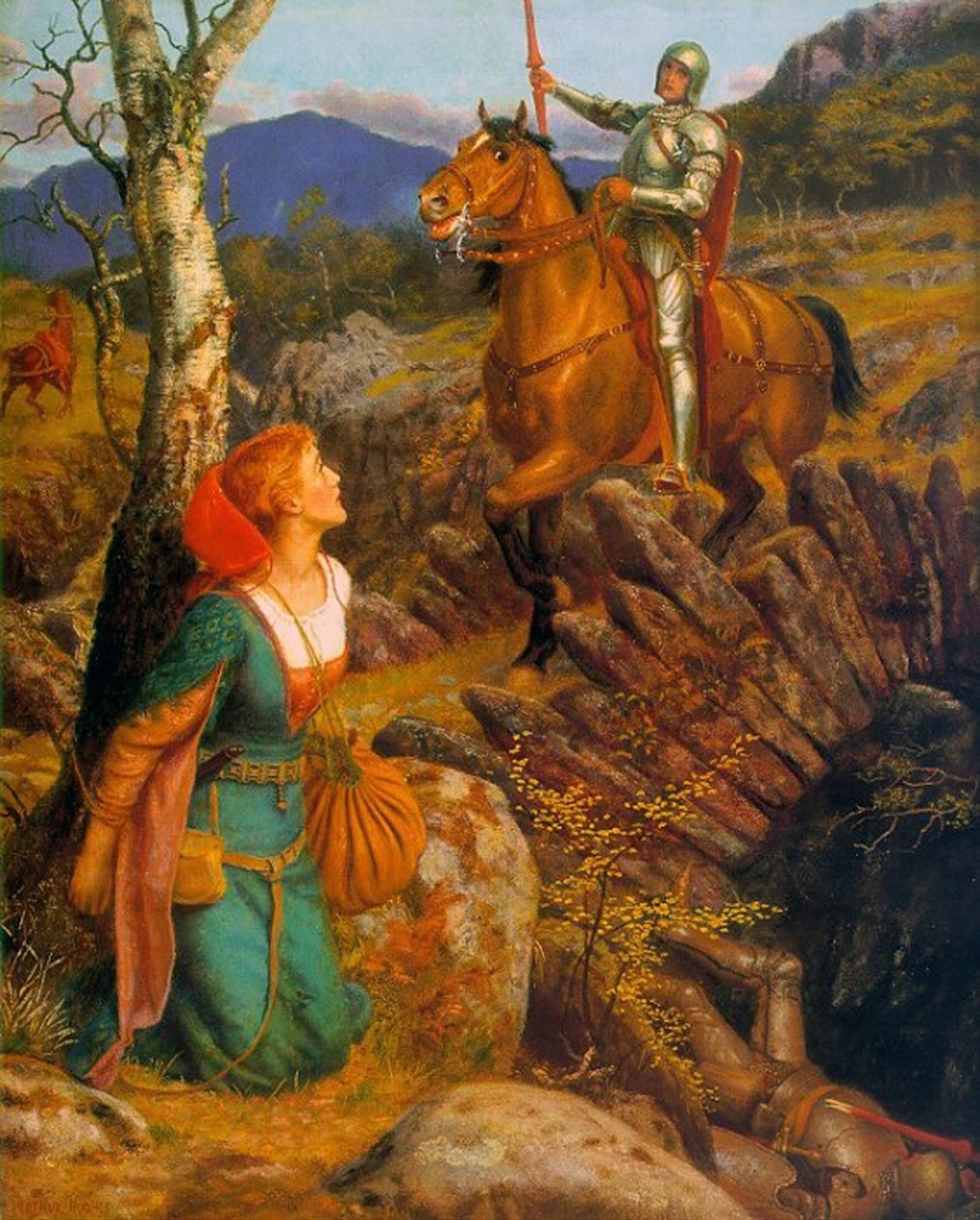Omstyrtelsen af den rustne ridder, ca. 1894-1908 af Arthur Hughes