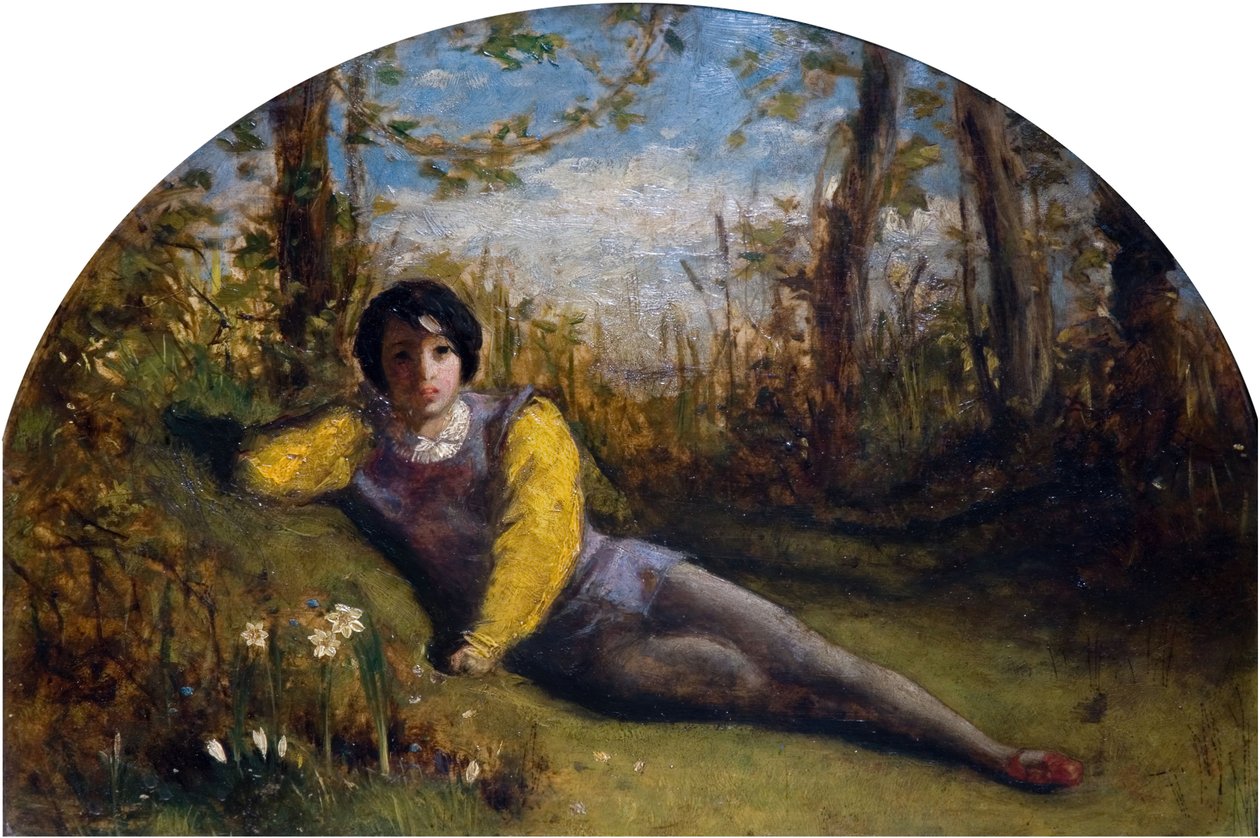 Den unge digter - oliestudie, 1849. af Arthur Hughes