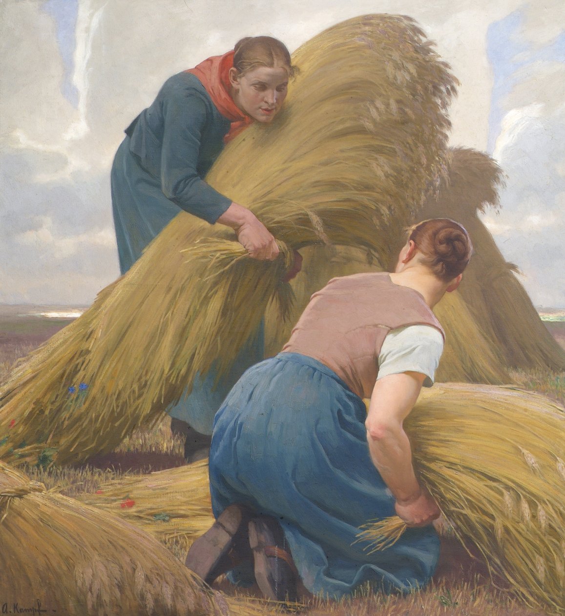 Kornbindende kvinder af Arthur Kampf