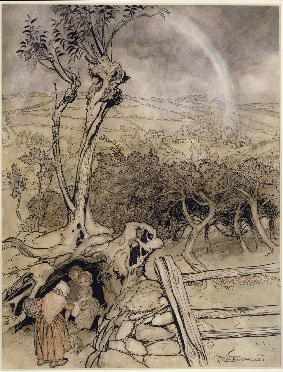 Præcis hvor regnbuen slutter af Arthur Rackham