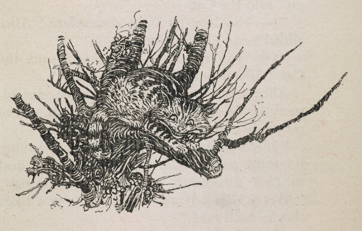Cheshire-katten i et træ af Arthur Rackham