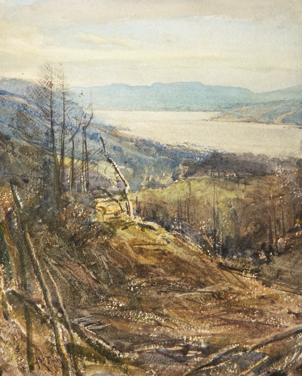 Coniston fra Near Tarn Hows (akvarel) af Arthur Reginald Smith