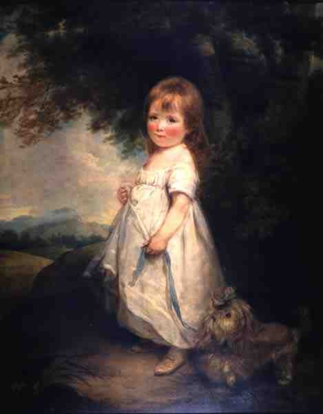 Miss Anderson med sin hund, ca. 1810 af Arthur William Devis