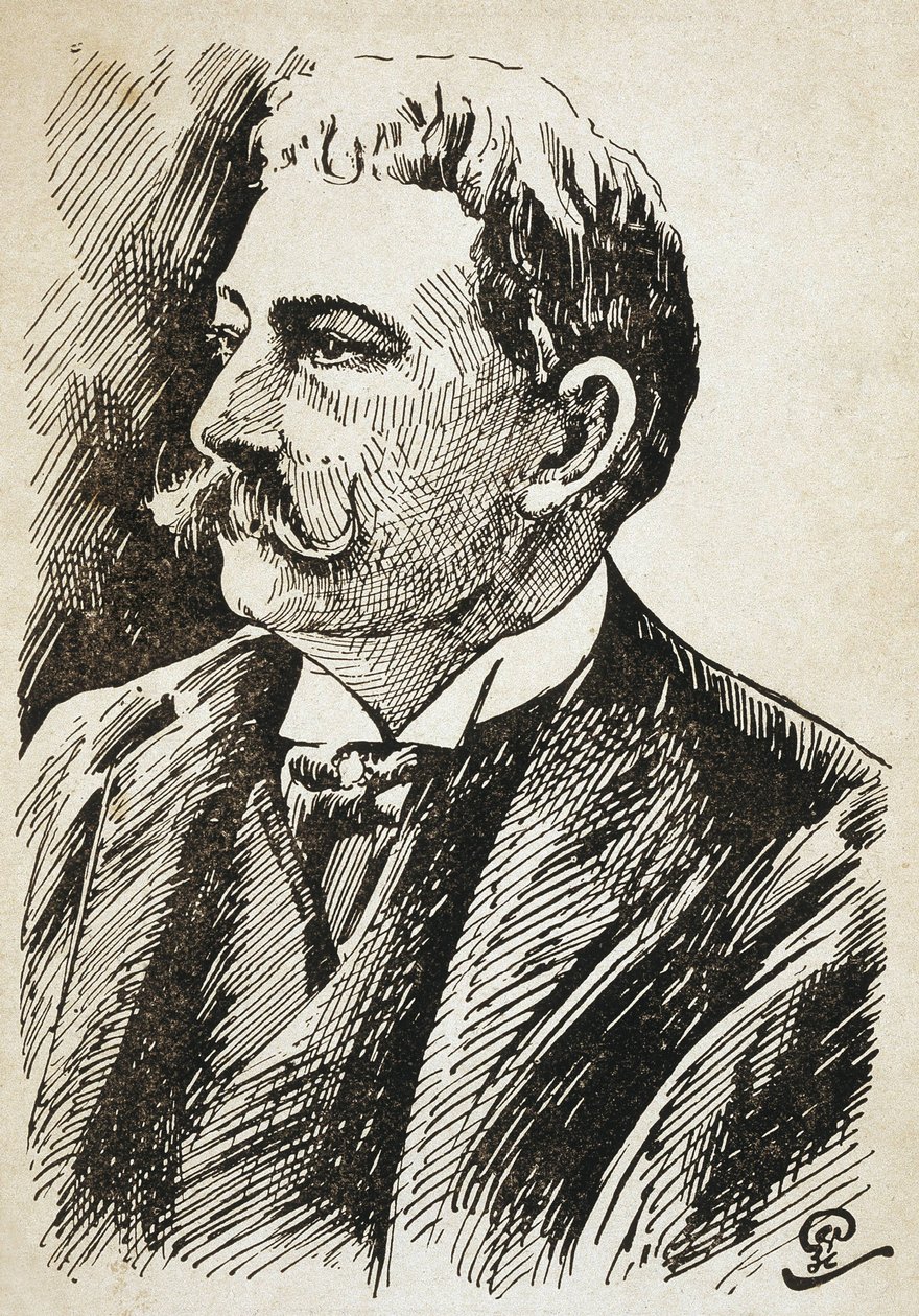 AZEVEDO, Aluisio de (1857-1913). Brasiliansk forfatter. Gravering. af Artist Unknown