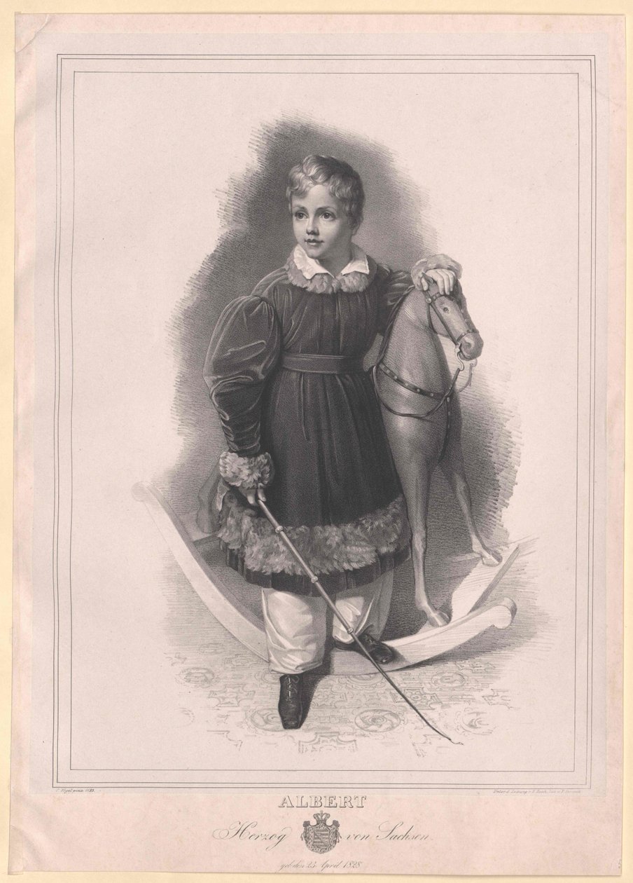 Albert I, konge af Sachsen, af Artist Unknown
