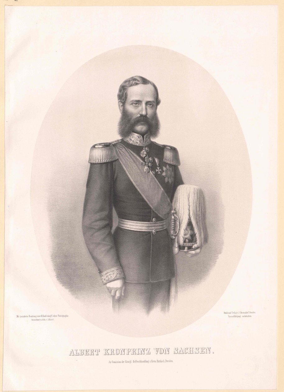 Albert I, konge af Sachsen, af Artist Unknown