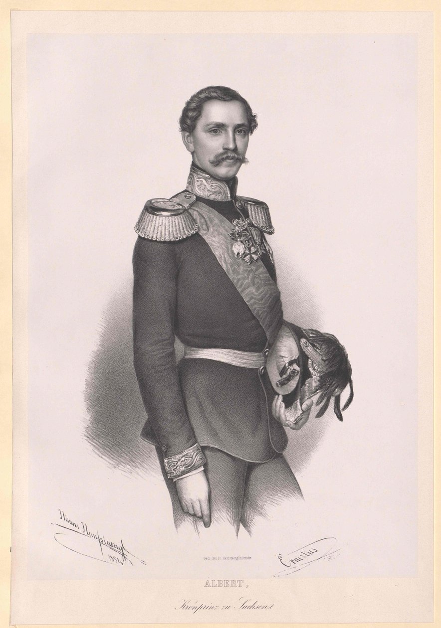 Albert I, konge af Sachsen, af Artist Unknown
