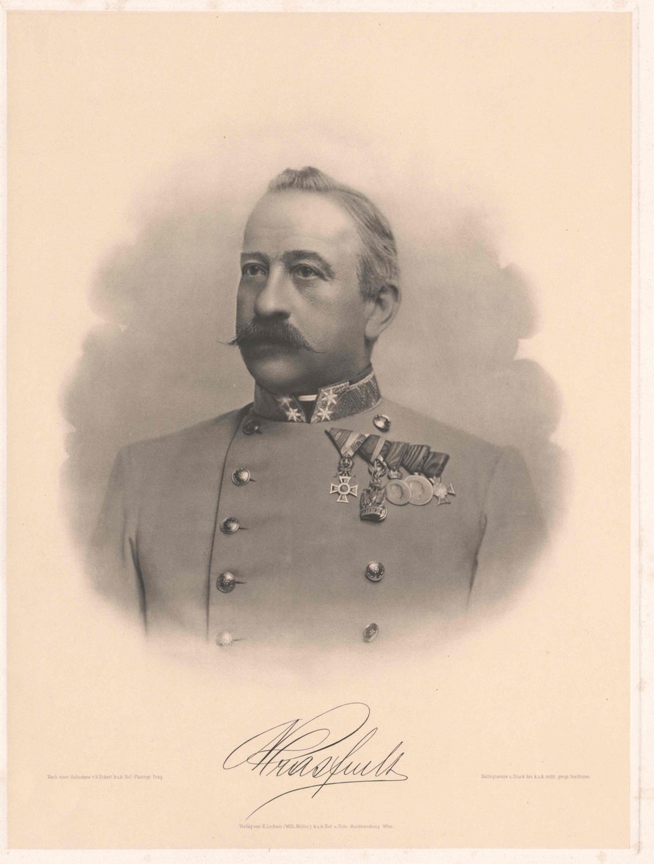 Ambros Ritter von Mras (print) af Artist Unknown