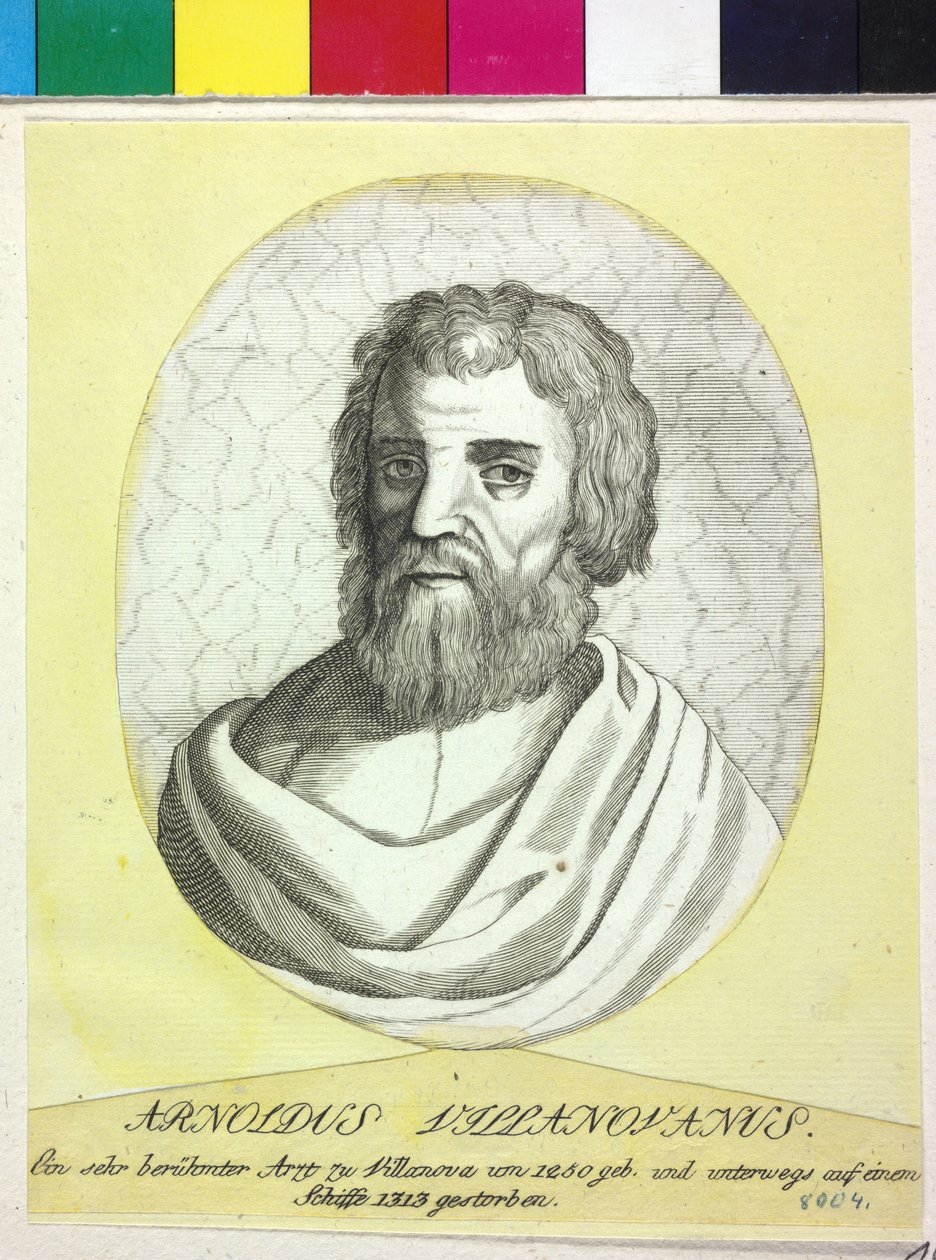 Arnaldus af Villanova (print) af Artist Unknown