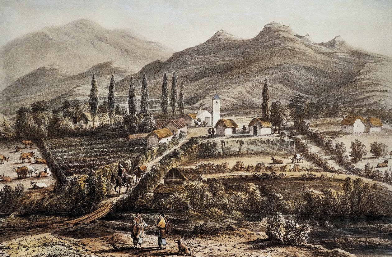 Chile (1837). Cogoti. Litografi af Artist Unknown