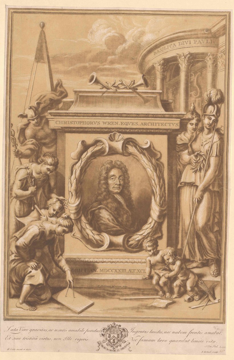 Christopher Wren (print) af Artist Unknown