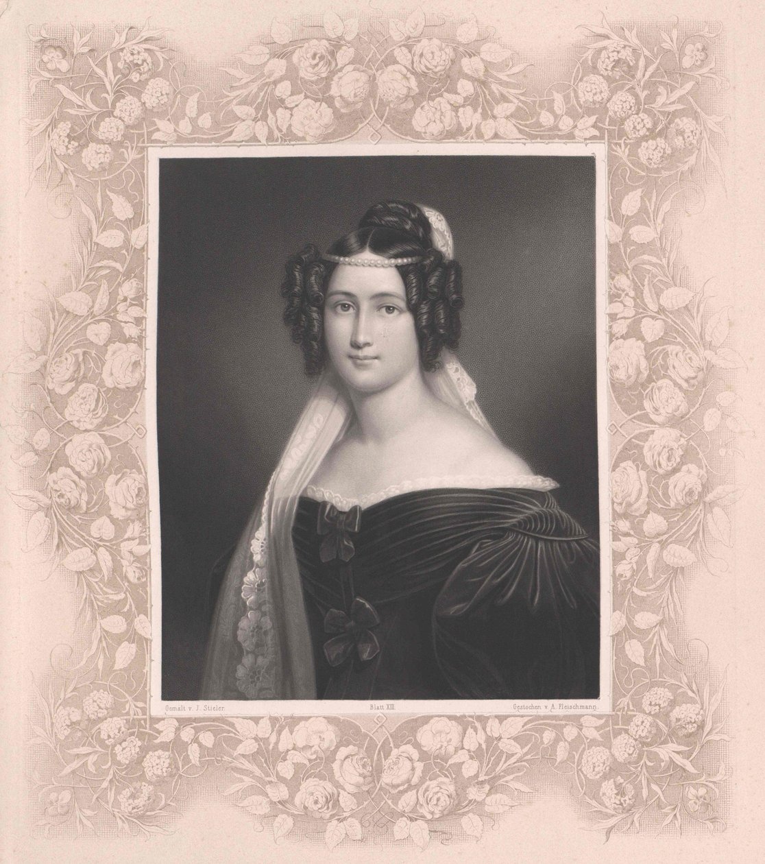 Crescentia Bourgin (print) af Artist Unknown