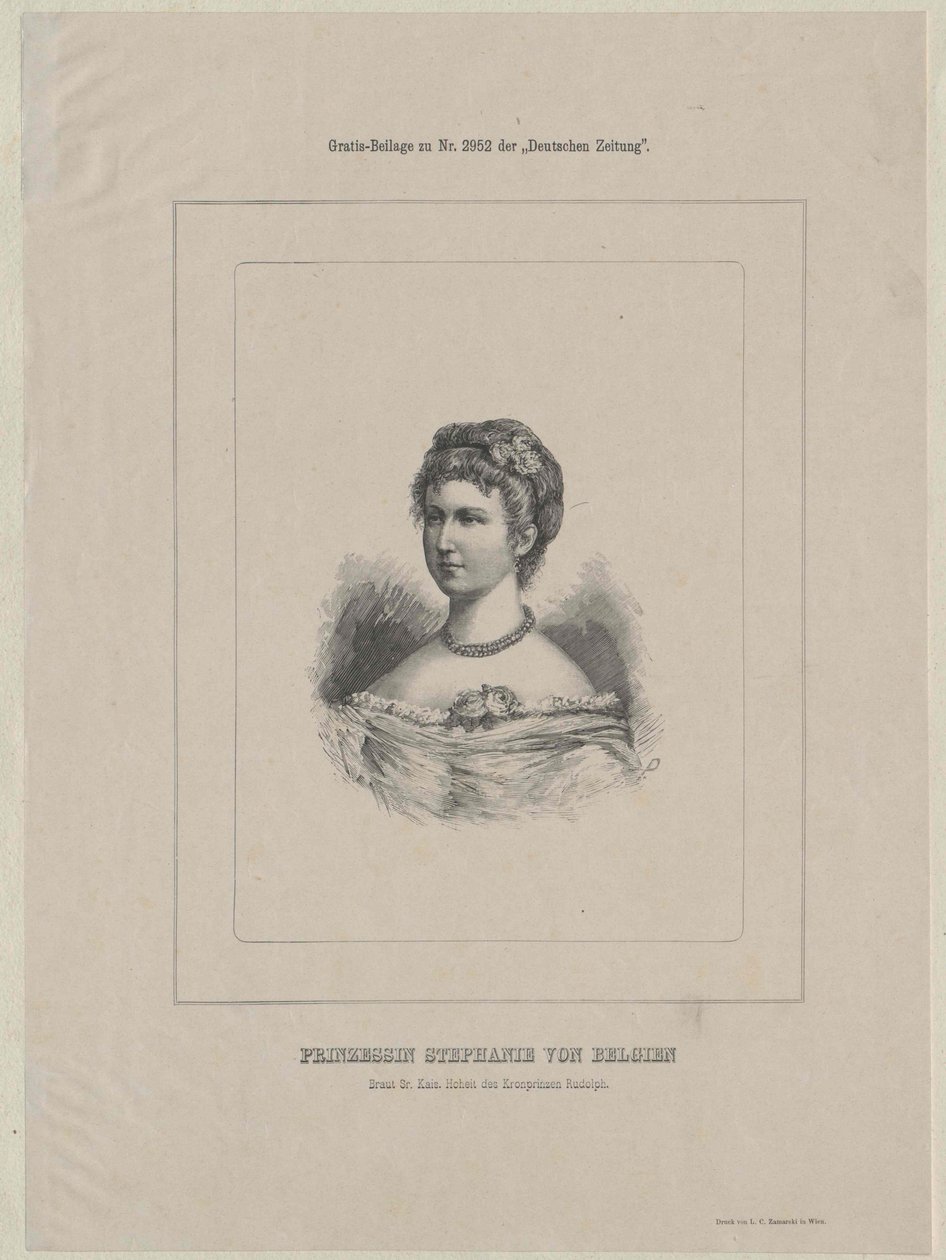 Kronprinsesse af Østrig Stephanie (print) af Artist Unknown