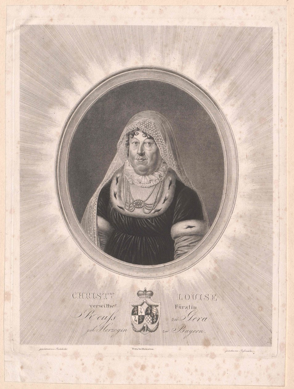 Hertuginde af Bayern Louise (print) af Artist Unknown