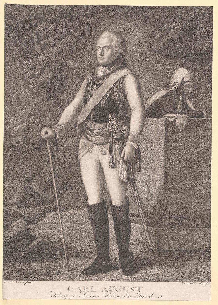 Hertug af Sachsen-Weimar Eisenach Karl August af Artist Unknown