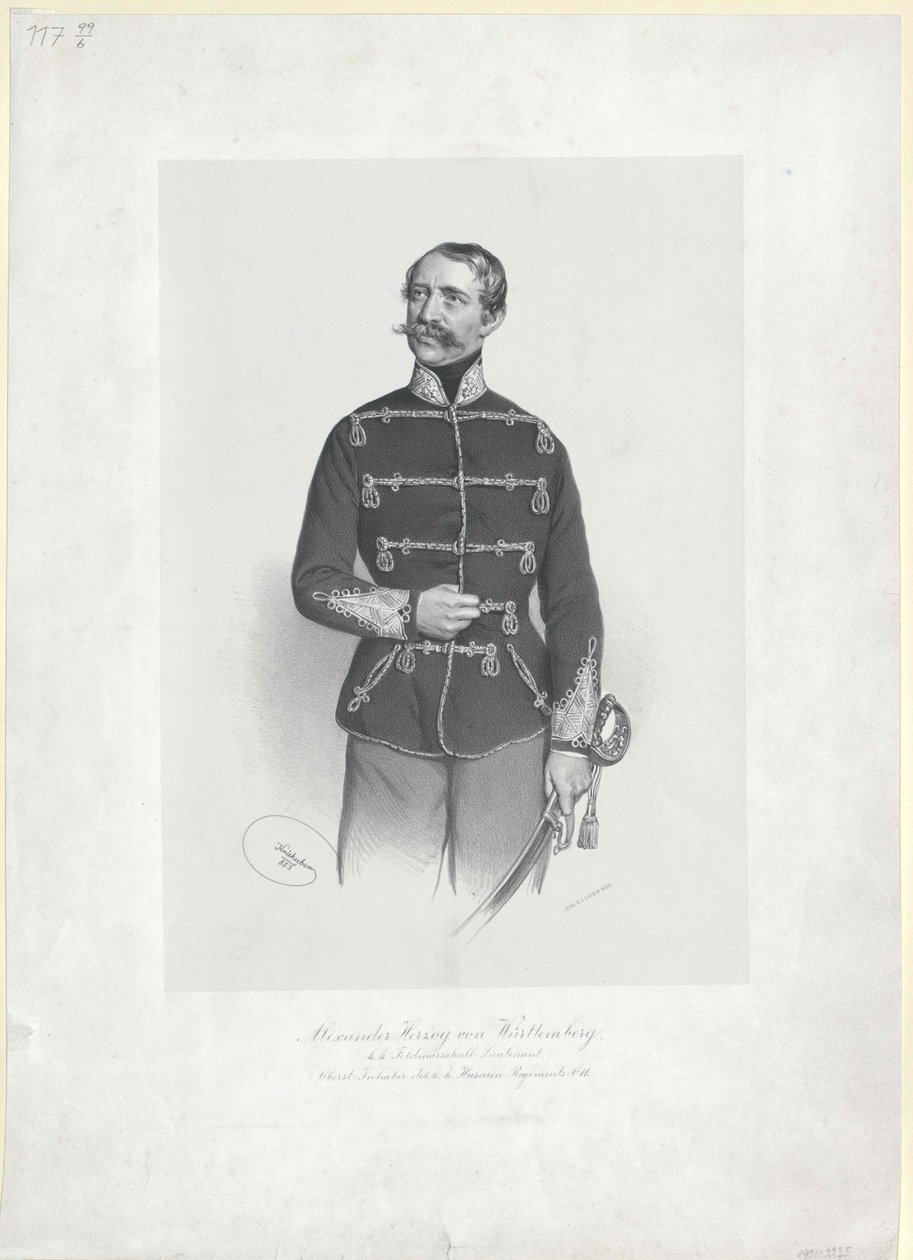 Hertug af Württemberg Alexander af Artist Unknown