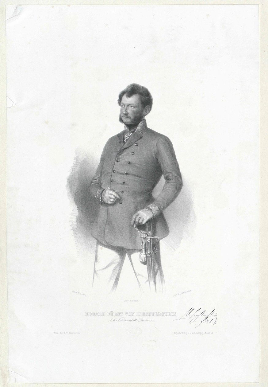 Edward greve af Liechtenstein af Artist Unknown