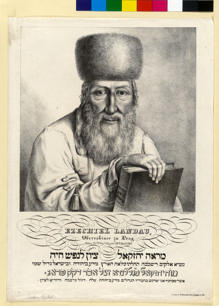 Ezekiel Landau (print) af Artist Unknown