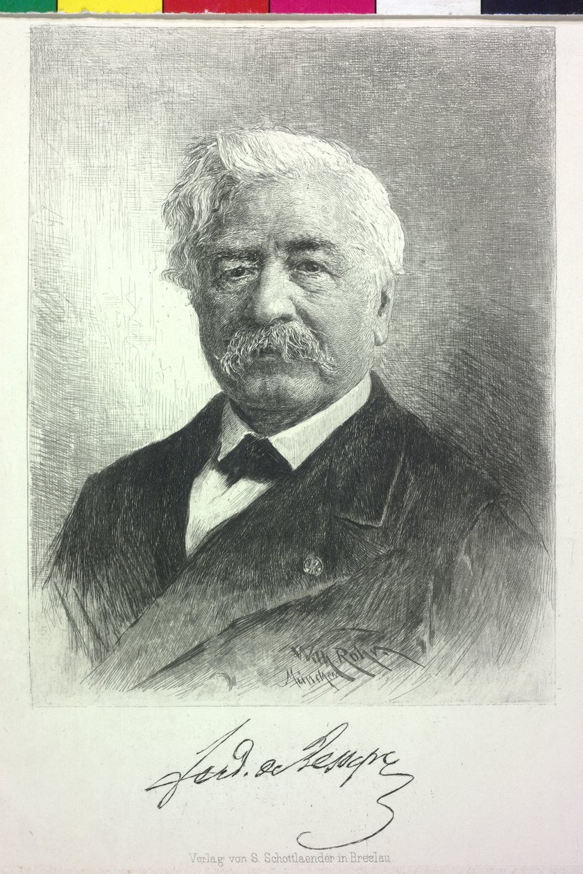 Ferdinand von Lesseps (print) af Artist Unknown