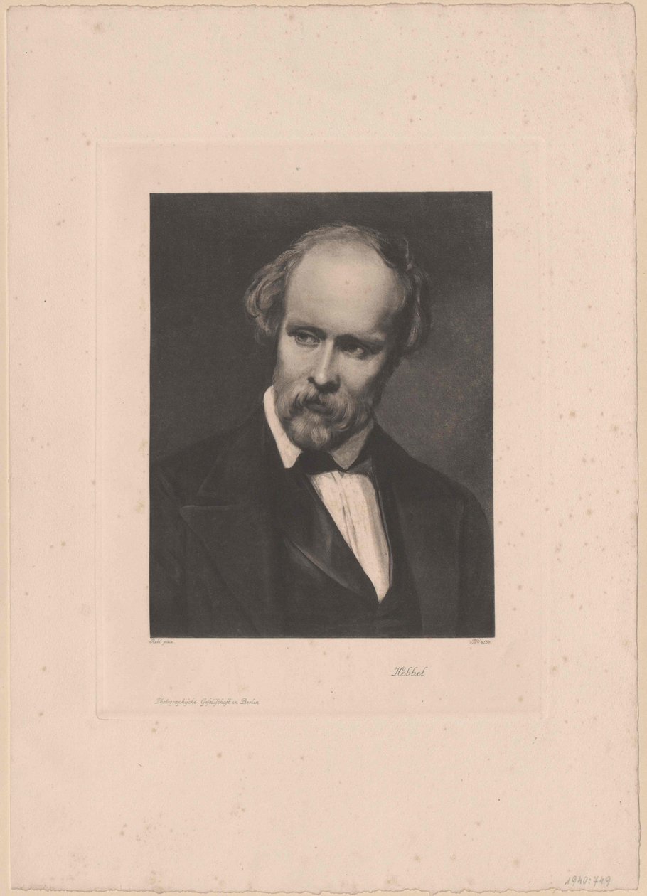 Friedrich Hebbel (tryk) af Artist Unknown