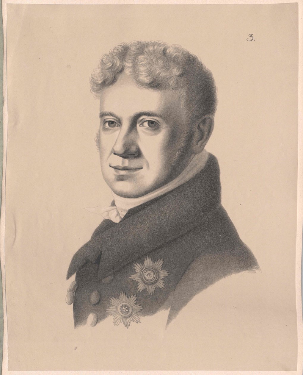 Grigori Alexandrovich Baron von Stroganov (print) af Artist Unknown